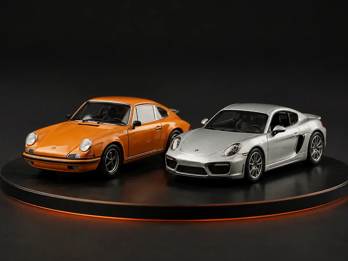 Escena ilustrativa realista de modelos Diecast Hot Wheels