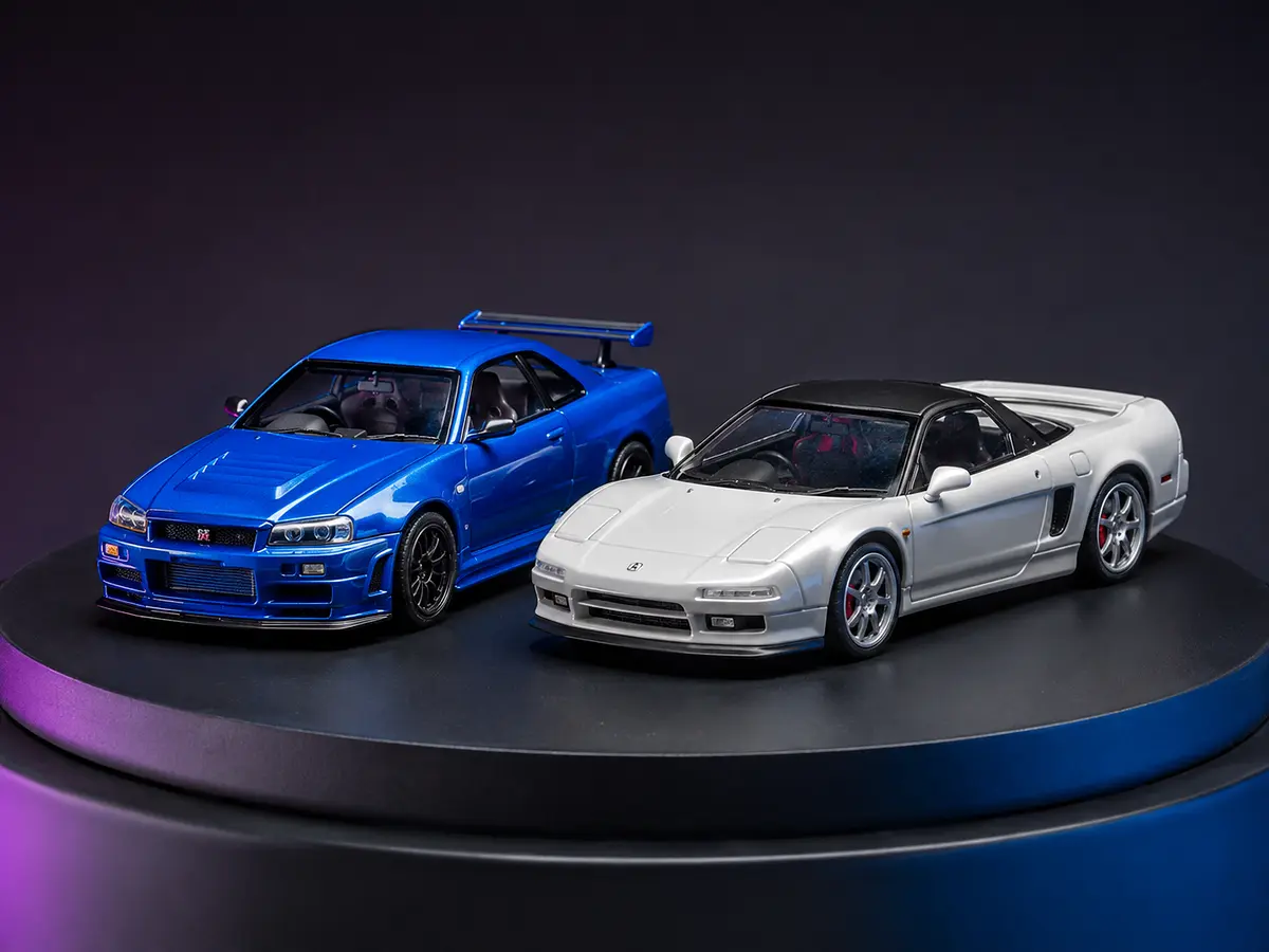 Escena ilustrativa realista de modelos Diecast Pop Race