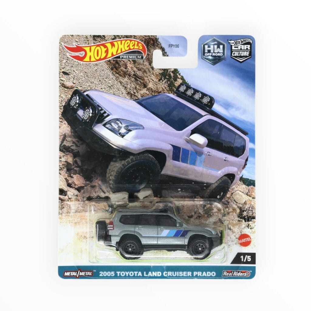 Hot Wheels Car Culture Off Road 2005 Toyota Land Cruiser Prado, Metalflake Gray, 1/5 HKC70
