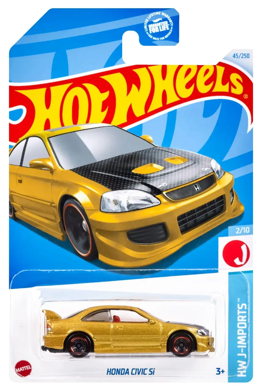 Hot Wheels Honda Civic Si — HW J-Imports 2/10, 045/250, color dorado metalizado HTC41