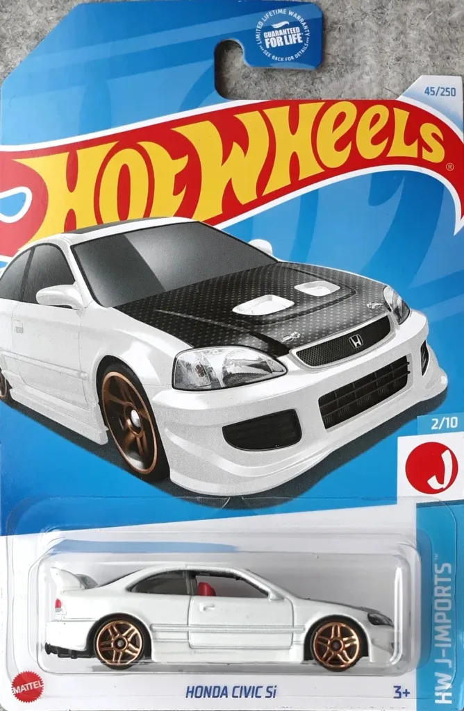 Hot Wheels Honda Civic Si — HW J-Imports 2/10, 45/250, blanco HTD07