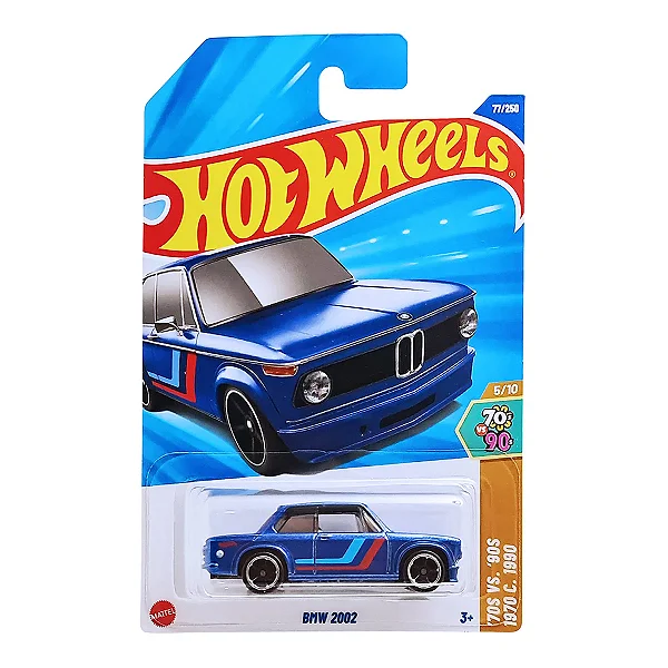 Hot Wheels BMW 2002, 2025, azul metalflake, 77/250, 5/10 JBB61