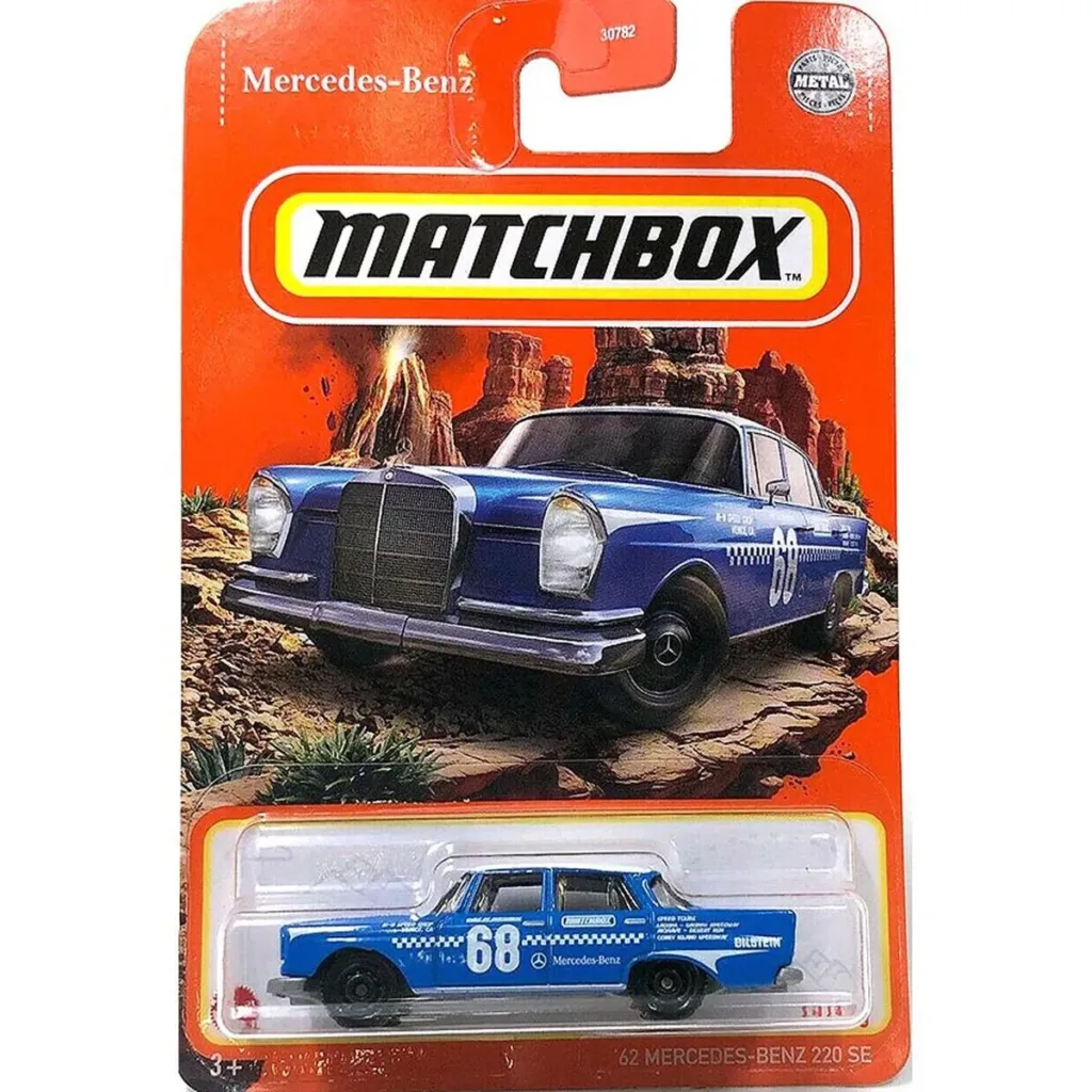 Matchbox '62 Mercedes-Benz 220 SE azul, 43/100, MBX Off-Road GVX53
