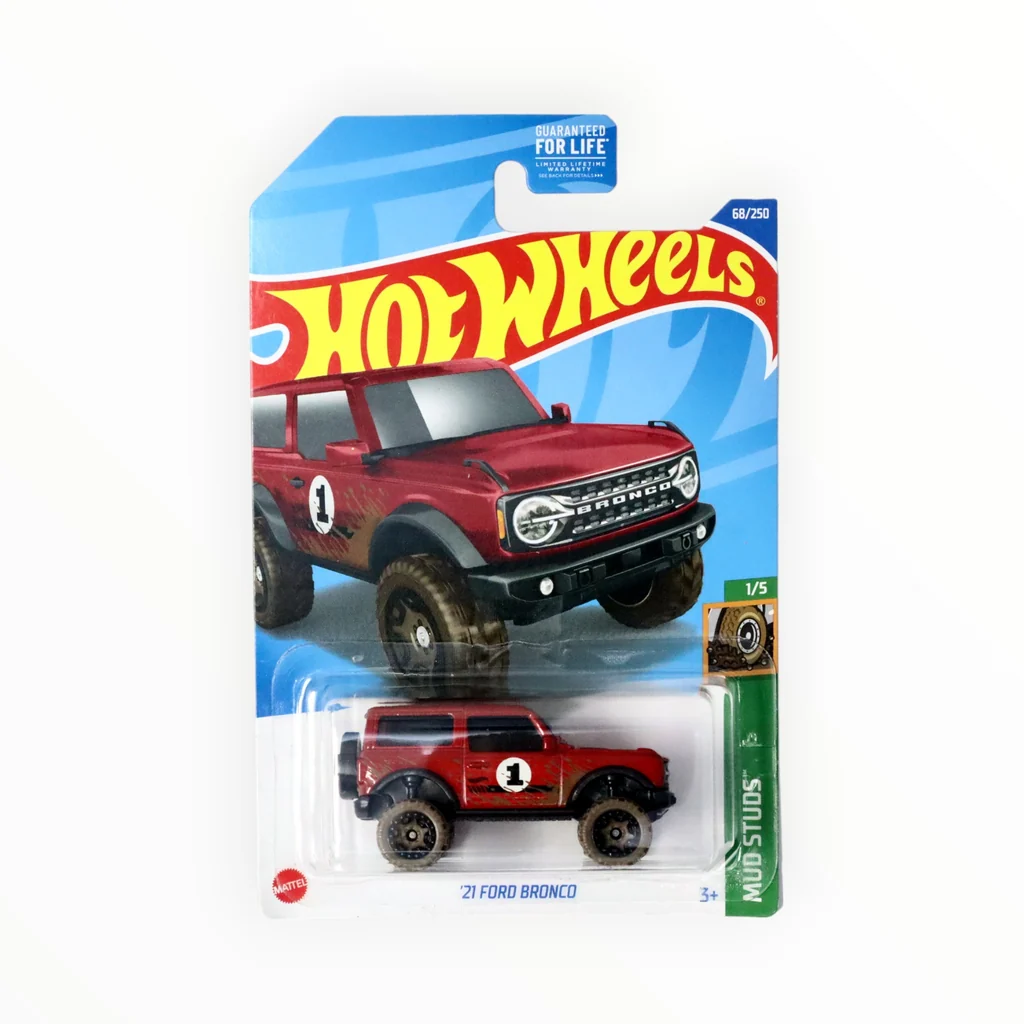 Hot Wheels '21 Ford Bronco 2022 Mud Studs red mud graphics HCW91