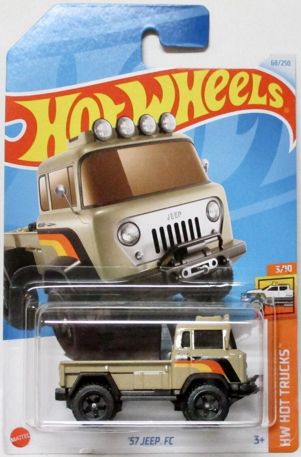 Hot Wheels '57 Jeep FC 2024 HW Hot Trucks desert sand Jeep graphics HTC30