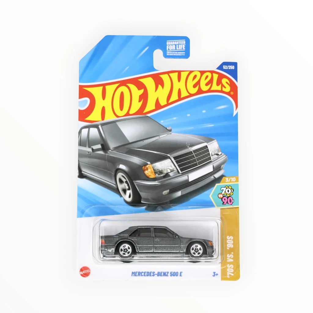 Hot Wheels Mercedes-Benz 500 E 2025 gray '70s vs. '90s JBB60