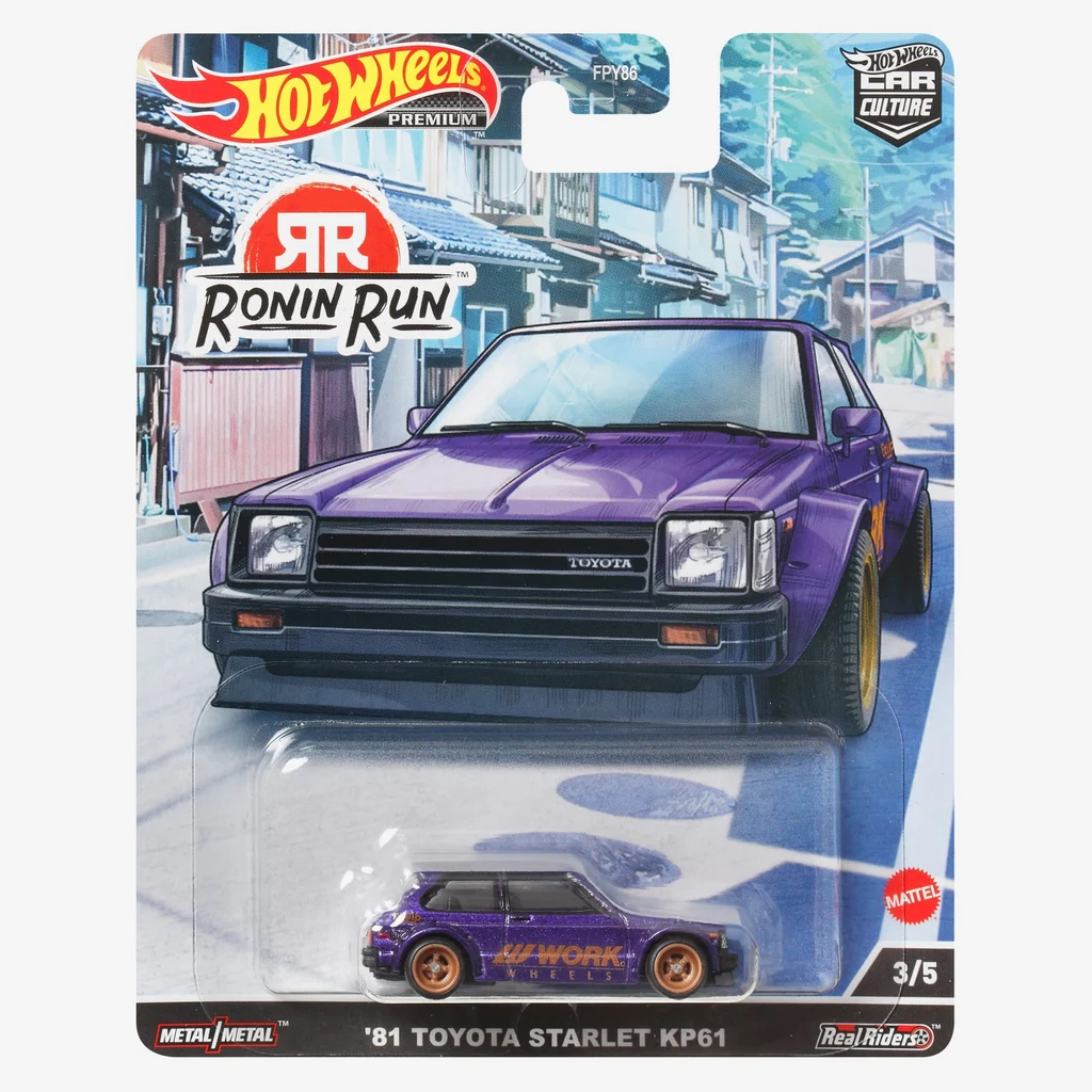 Hot Wheels '81 Toyota Starlet KP61 2022 purple Ronin Run HCK11