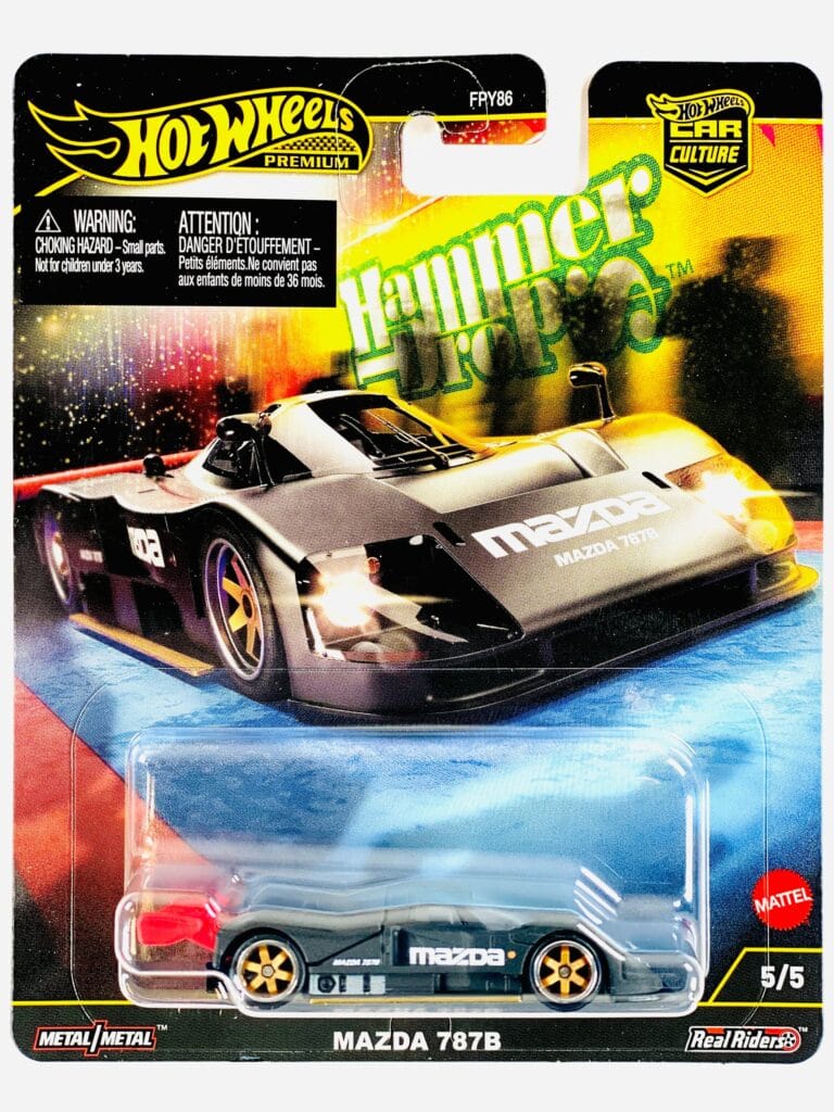 Hot Wheels Mazda 787B 2025 Car Culture Hammer Drop black gold wheels Hot Wheels Mazda 787B Hammer Drop HRW08