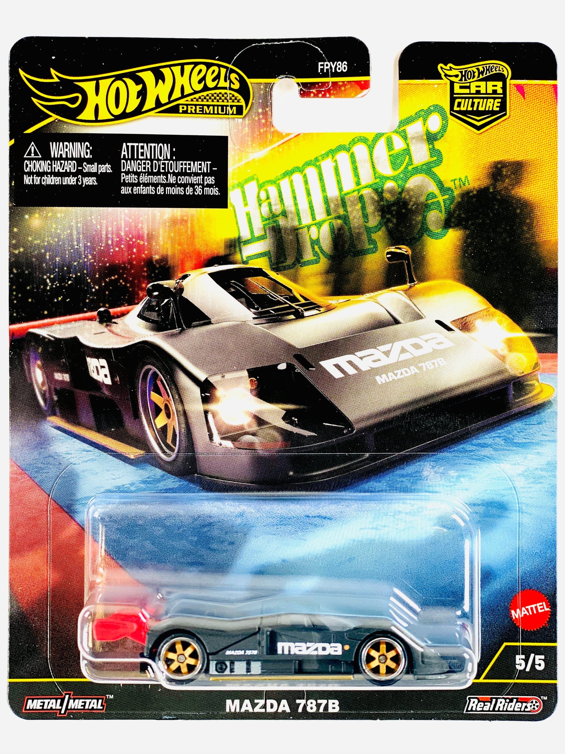 Hot Wheels Mazda 787B 2025 Car Culture Hammer Drop black gold wheels Hot Wheels Mazda 787B Hammer Drop HRW08