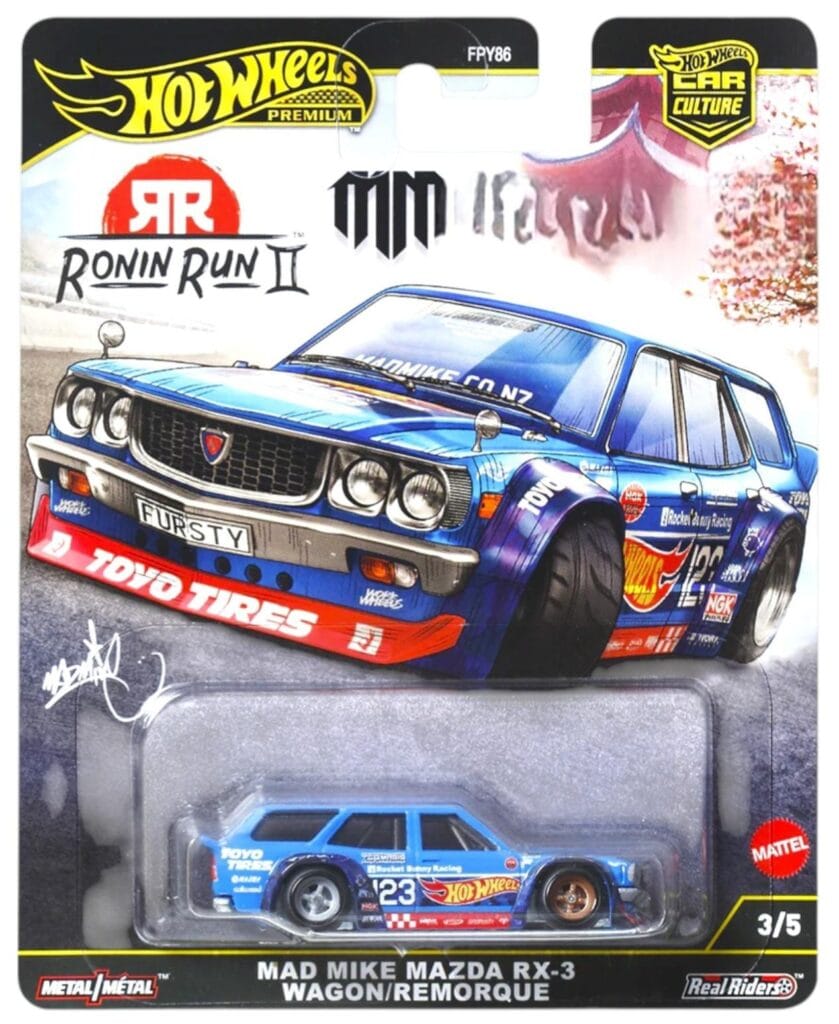 Hot Wheels Mad Mike Mazda RX-3 Wagon 2025 Ronin Run II light blue JBK50