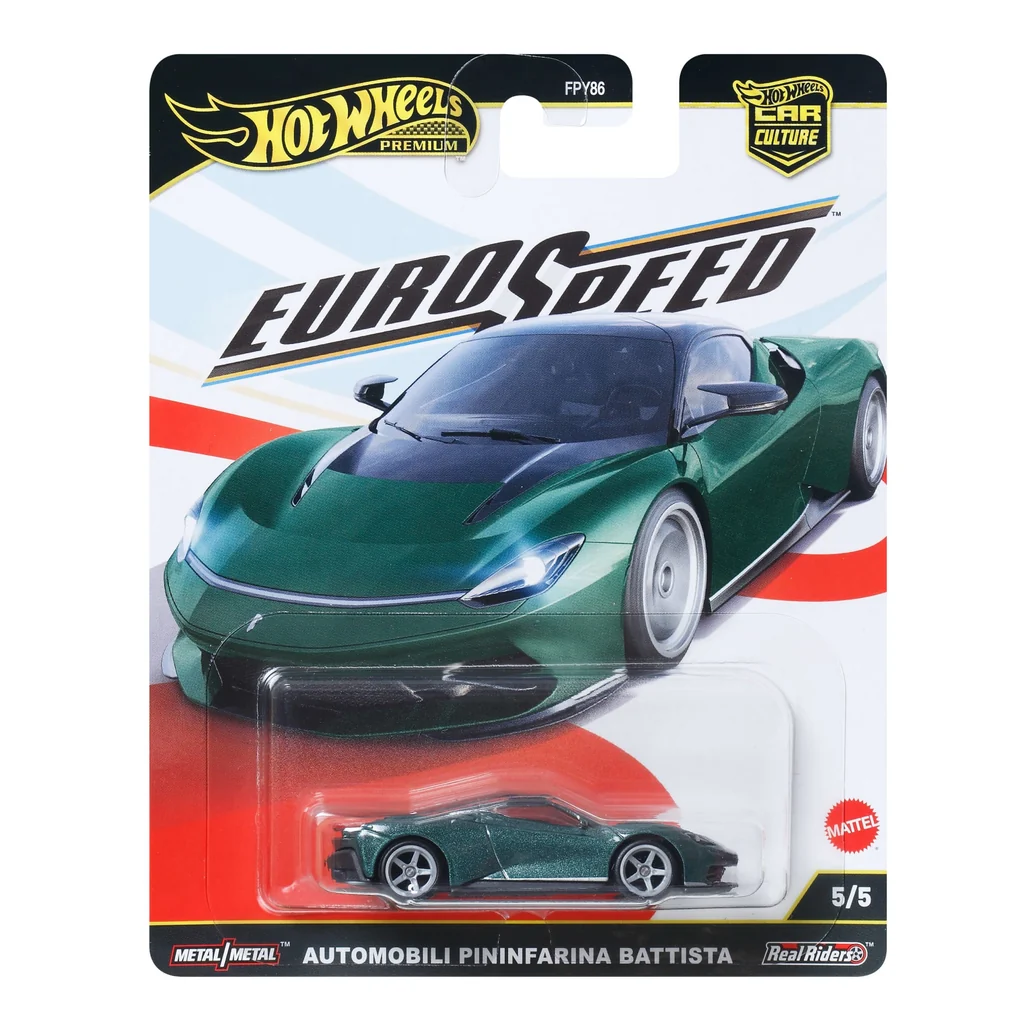 Hot Wheels Automobili Pininfarina Battista 2025 EuroSpeed Verde Paradiso green black top JBK77