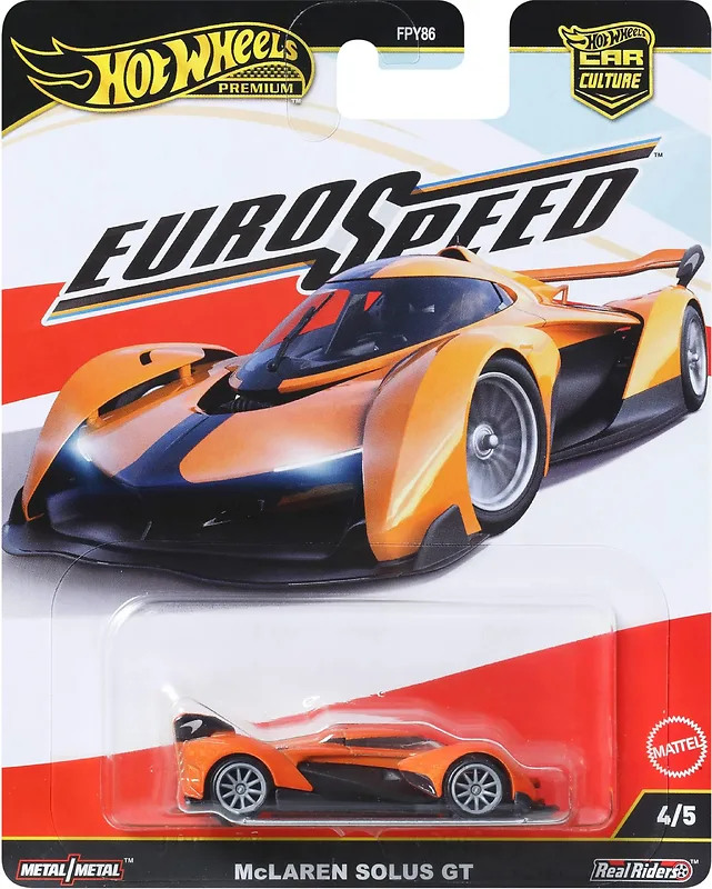 Hot Wheels McLaren Solus GT, 2025 Euro Speed, Volcano Orange Hot Wheels McLaren Solus GT — Euro Speed JBK78