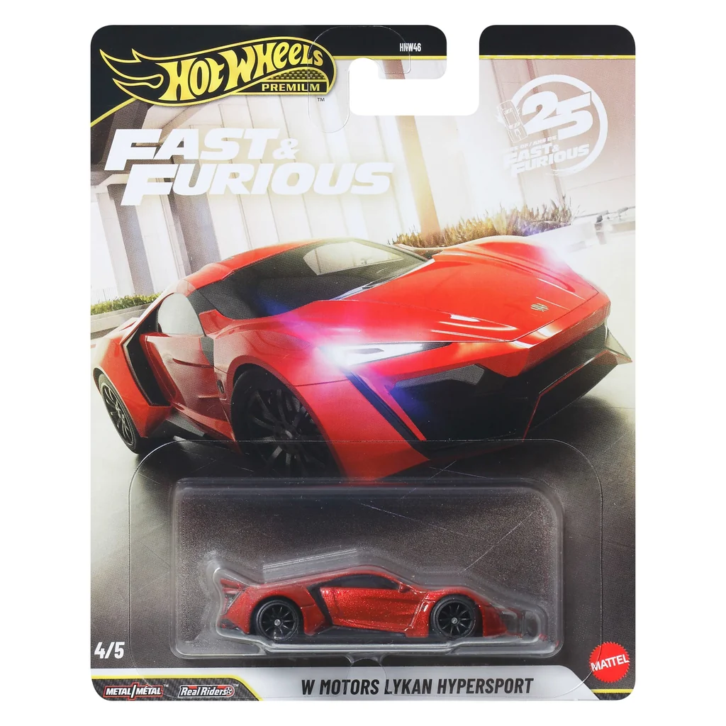 Hot Wheels, W Motors Lykan HyperSport, 2026, Fast & Furious, metalflake red, black accents JHW70